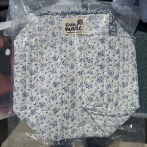 Erin Made Quilted Floral Cosmetic Bag NIB